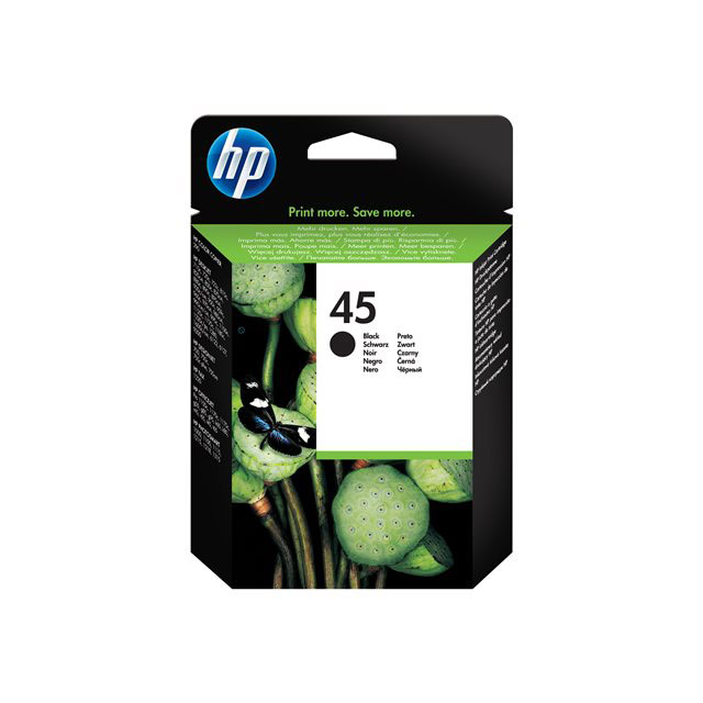 HP 45 - Large - noir - originale - blister - cartouche d'encre - pour Deskjet 12XX; Officejet g55, g85, k60, R40, R60, R80, T45, T65; Officejet Pro 11XX