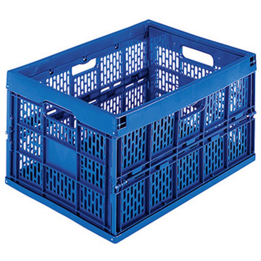 Bac de rangement pliant - 45L - en polypropylne bleu - L35,5xH27xP52,5 cm
