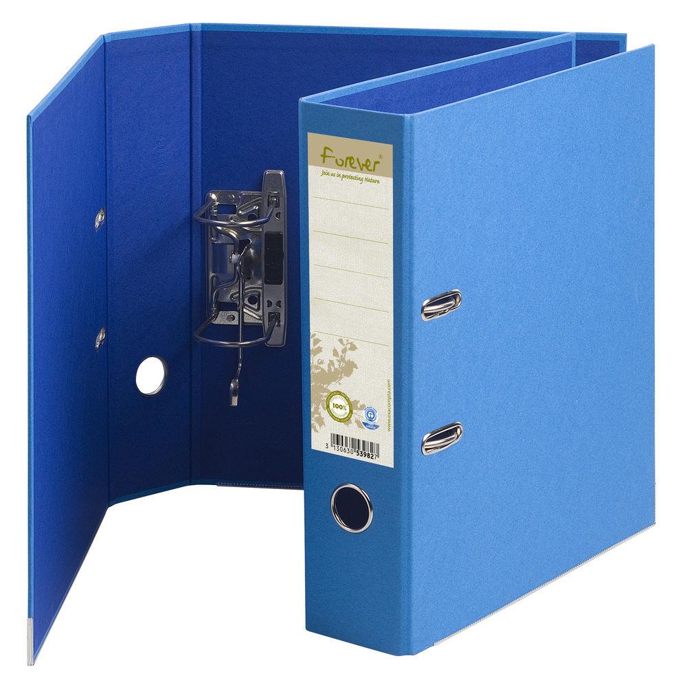 Classeur  levier A4 Exacompta Forever en carton recycl - Dos 8 cm - Bleu