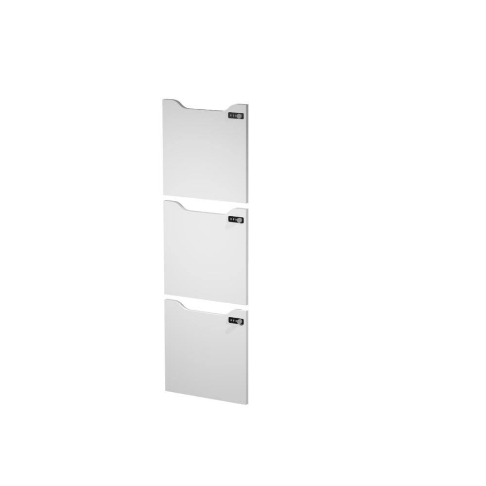 Portes serrure  code pour casier de bureau individuel Aenor - 3 cases - blanc - paquet 3 units