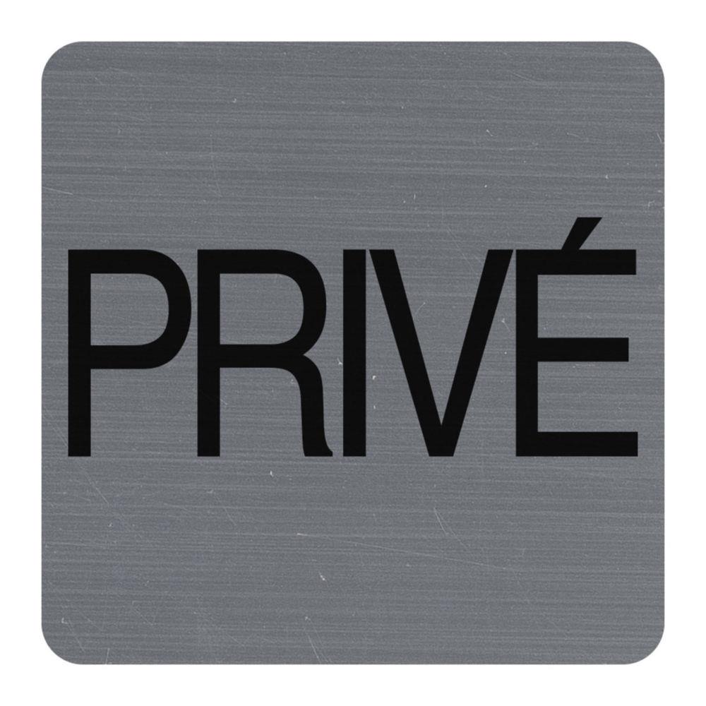 Plaque signaltique adhsive carre Exacompta Priv - Gris