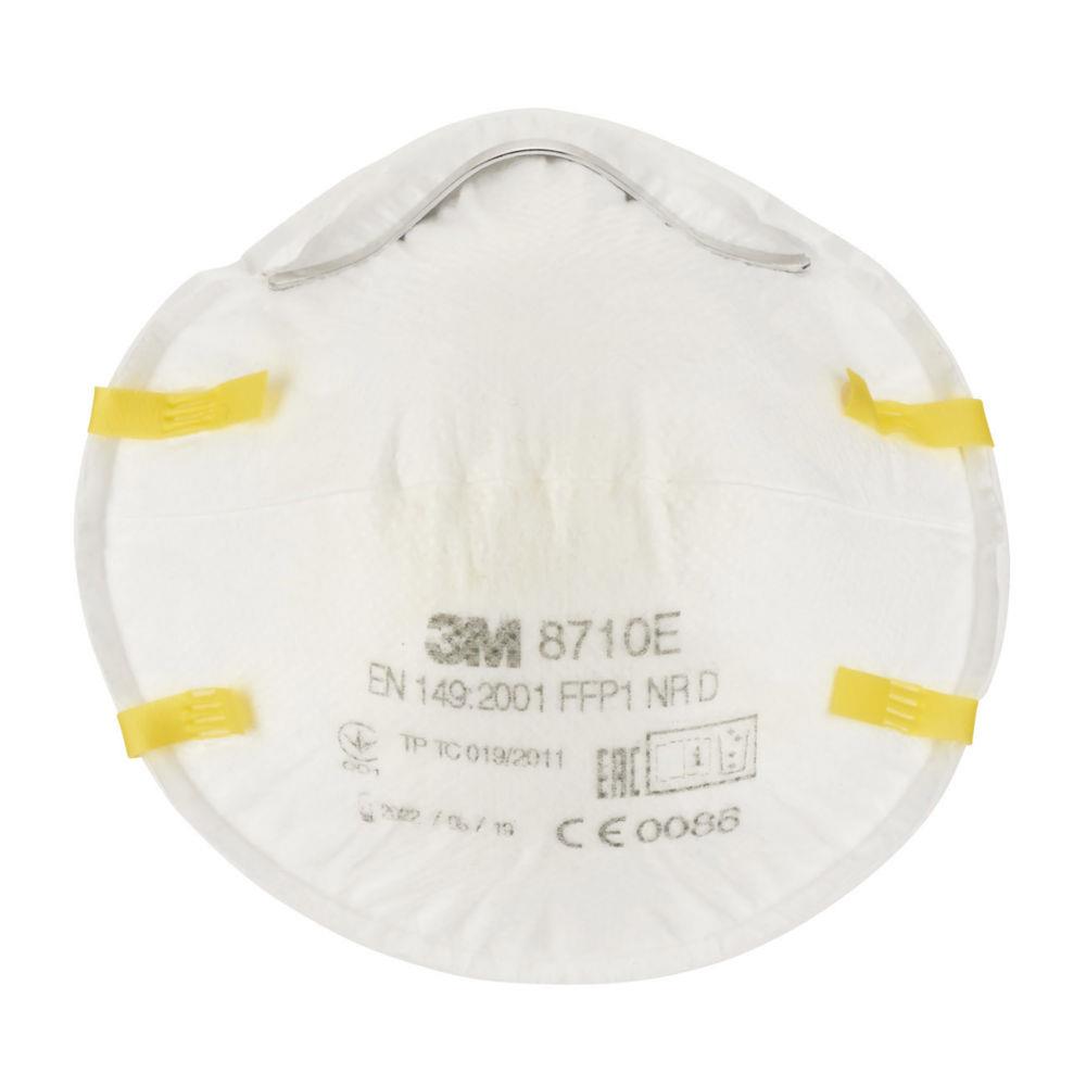 Masque anti poussire 3M 8710 sans soupape - FFP1 - Blanc - Lot de 3
