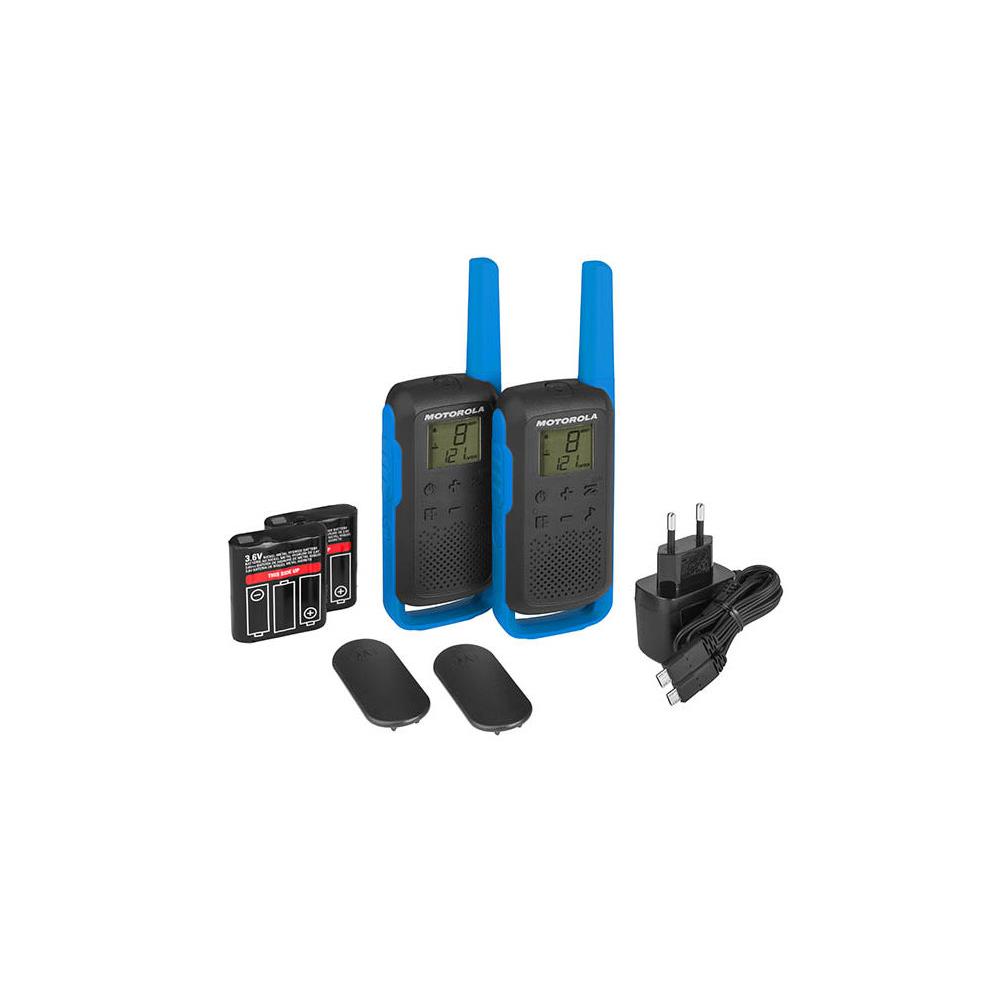 Motorola talkabout t62 radio bidirectionnelle 16 canaux 12500 mhz noir, bleu
