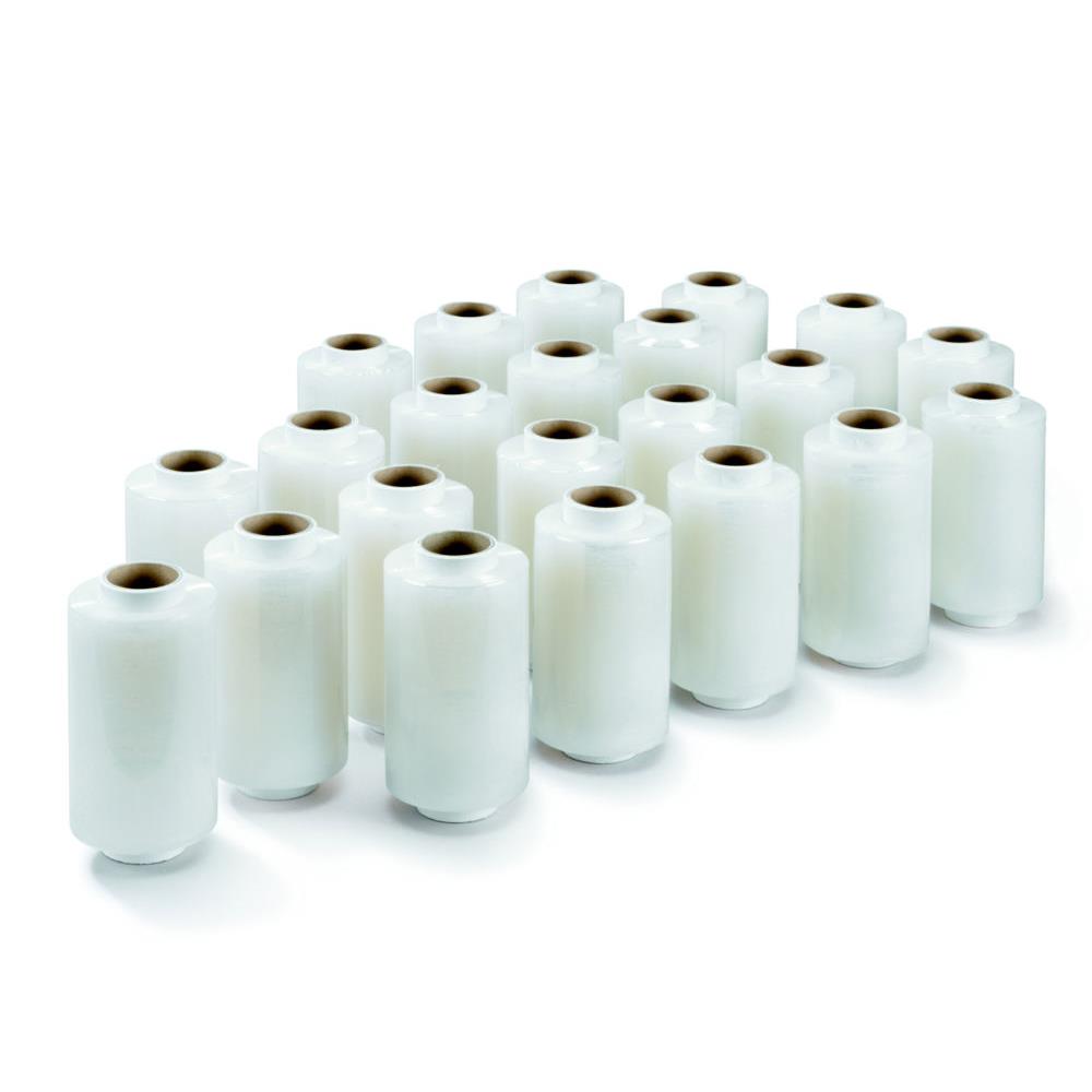Mini bobines de film emballage tirable Raja - 23 microns - 12,5 cm x 150 m - transparent - carton de 24