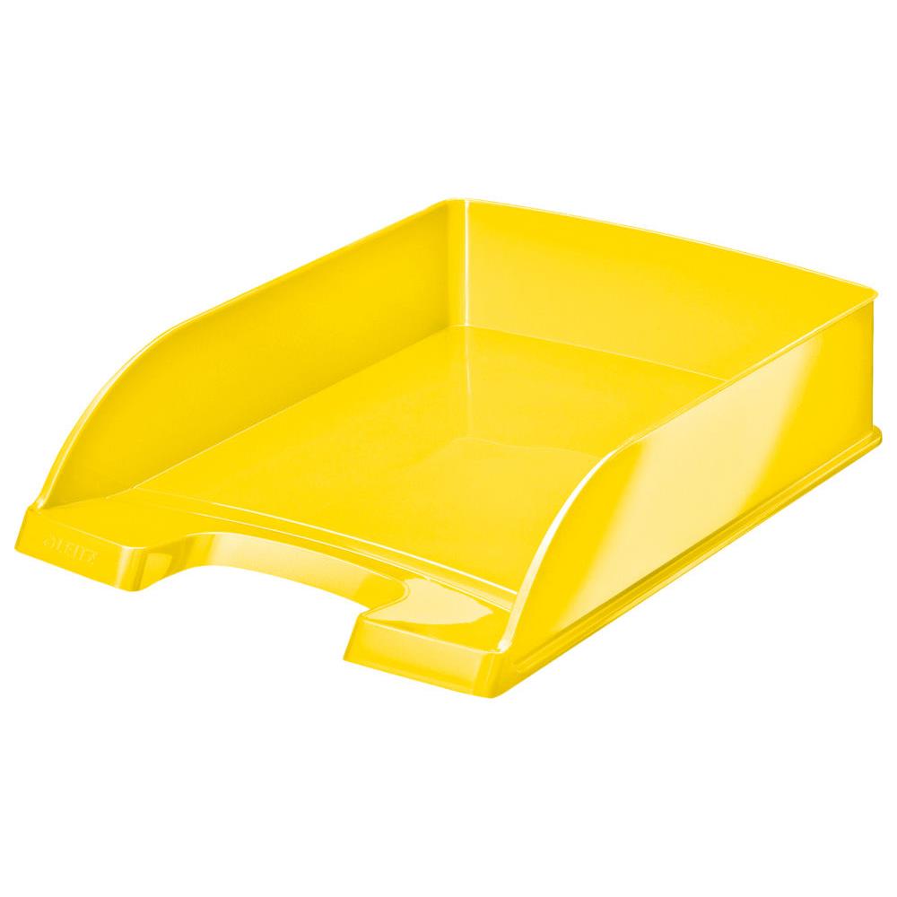 Bac  courrier Leitz WOW en polystyrne - pour format A4 - jaune mtallis