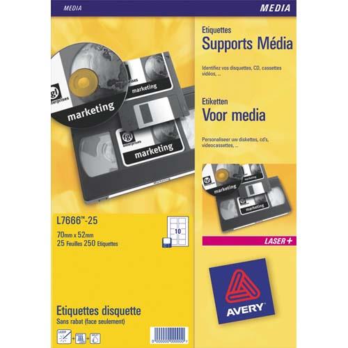 Mini tiquettes Avery L7656 - 46 x 11.1mm - 100 planches - blanc - bote de 8400