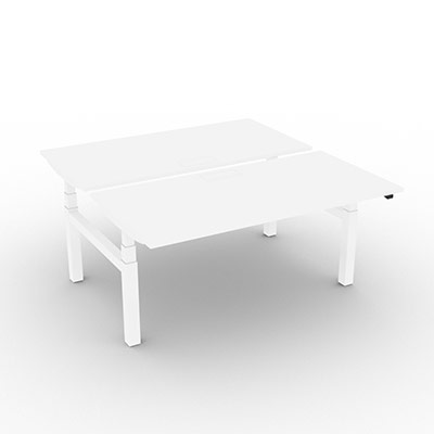 Bench EASY'UP avec trappe - plateau 160 x 80 cm dcor blanc neige - hauteur rglable par moteur individuel - pitement blanc