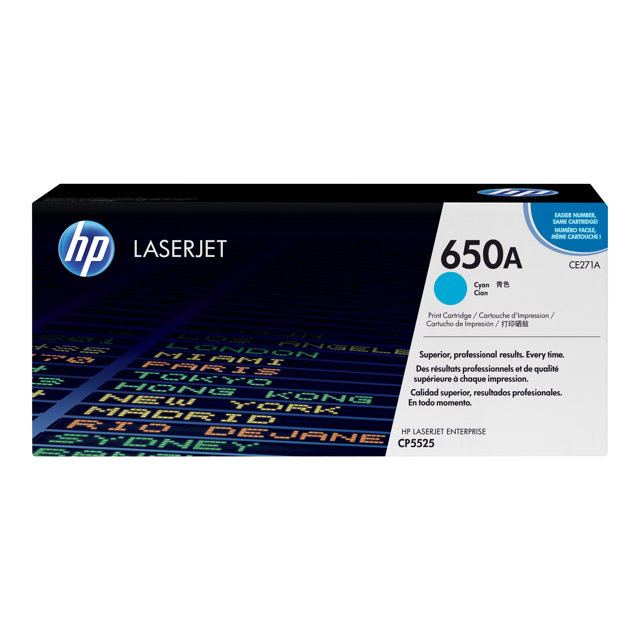 Cartouches de toner - Hp 650a toner laserjet cyan authentique