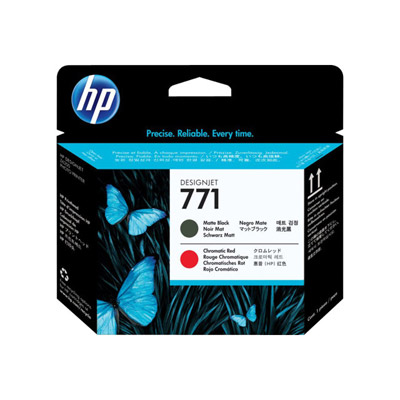 Hp 771 tte d'impression designjet noir mat/rouge chromatique