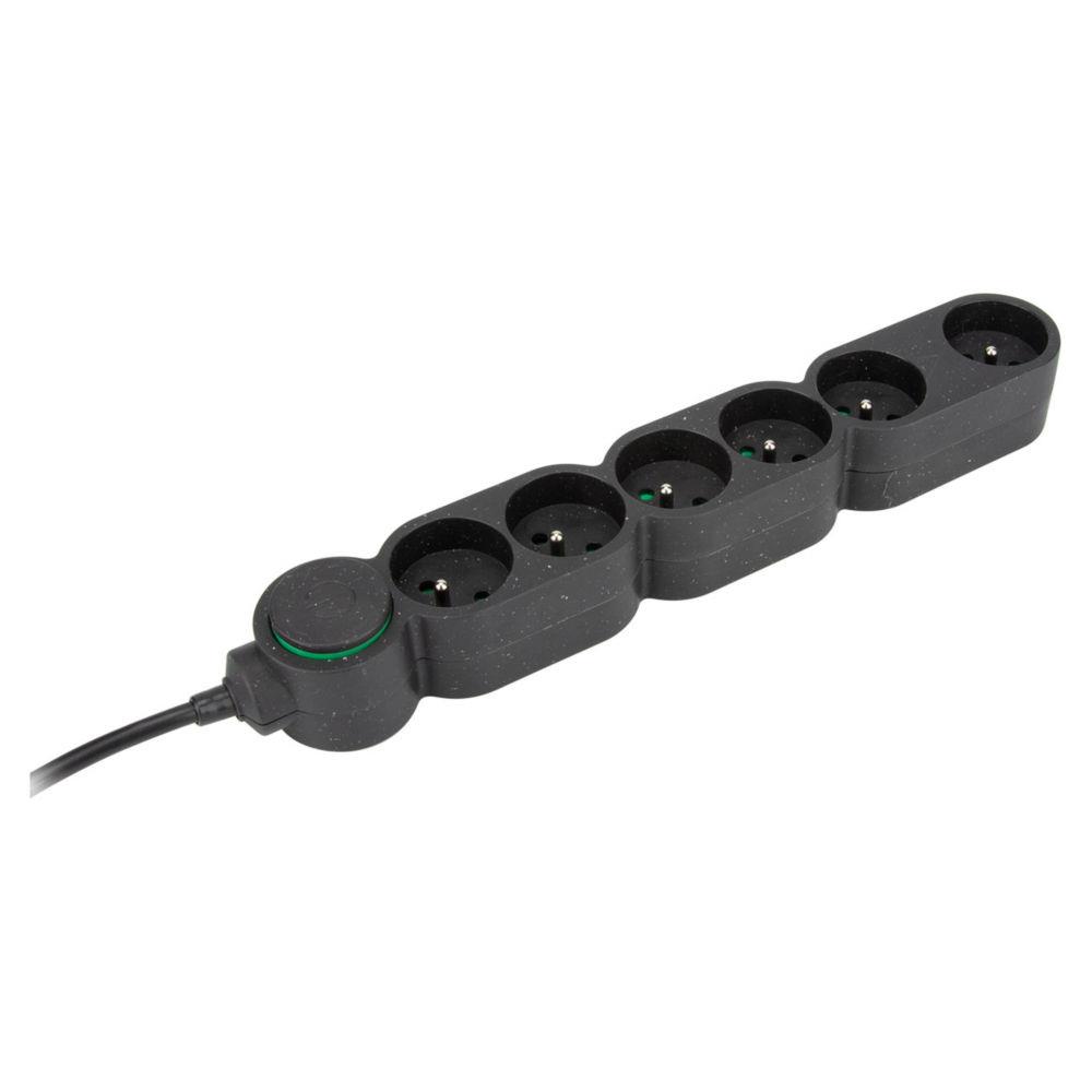 Bloc multiprises 6 prises 16A Zenitech - Cble 1,5 m - Noir