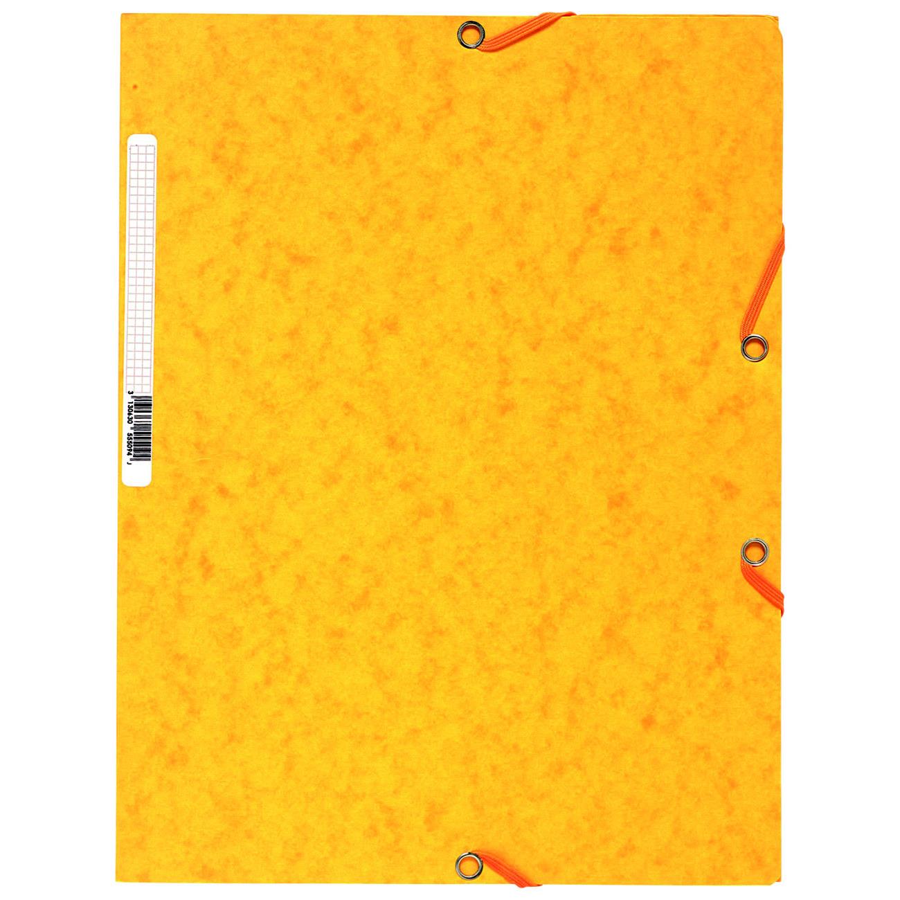 Chemise Exacompta 3 rabats et lastique - carte lustre 5/10e - 400gr - Format 24x32cm - Coloris jaune.