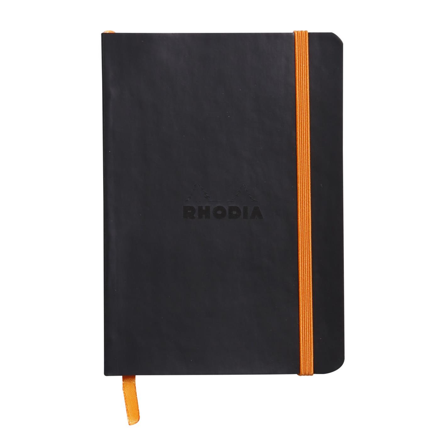 Carnet souple Rhodiarama A6 - 10,5 x 14,8 cm - 144 pages lignes de 90 g/m - couverture noire