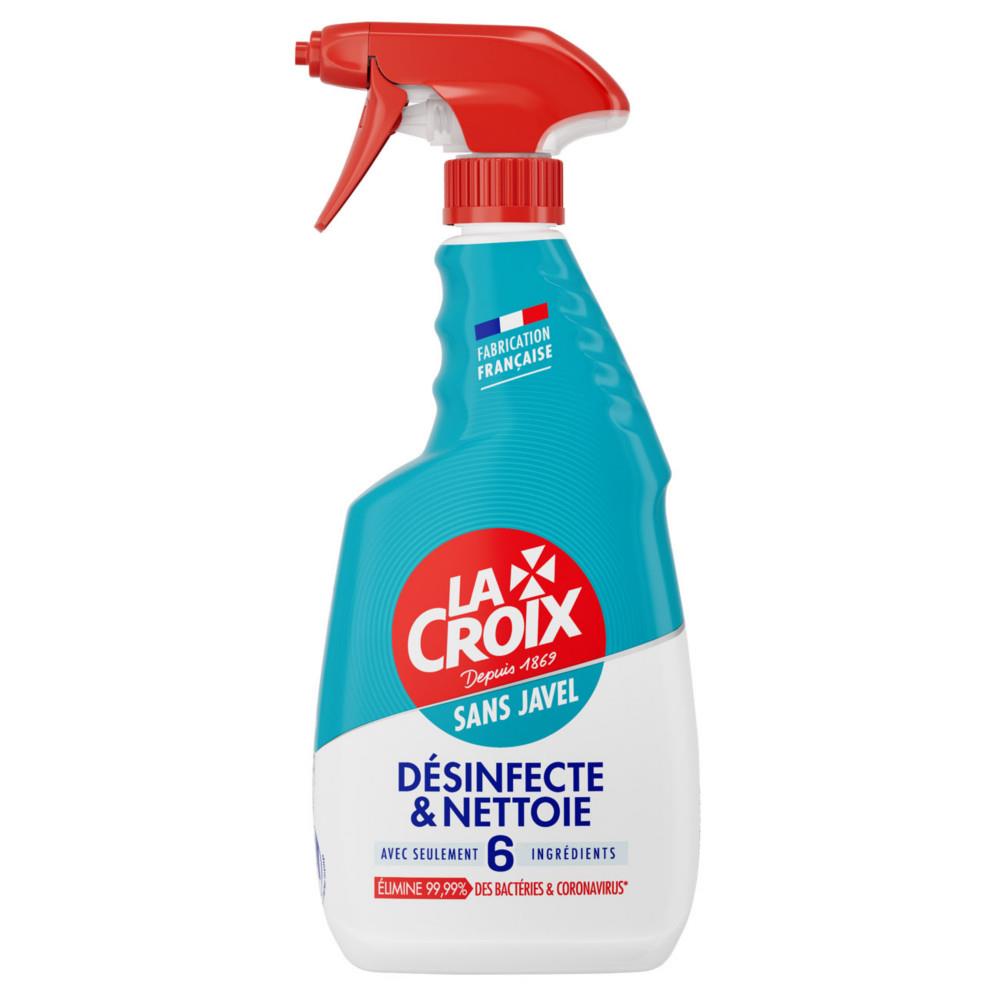 Spray d�sinfectant La Croix nettoyant et d�graissant cuisine sans javel avec 6 ingr�dients - Flacon de 500 ml