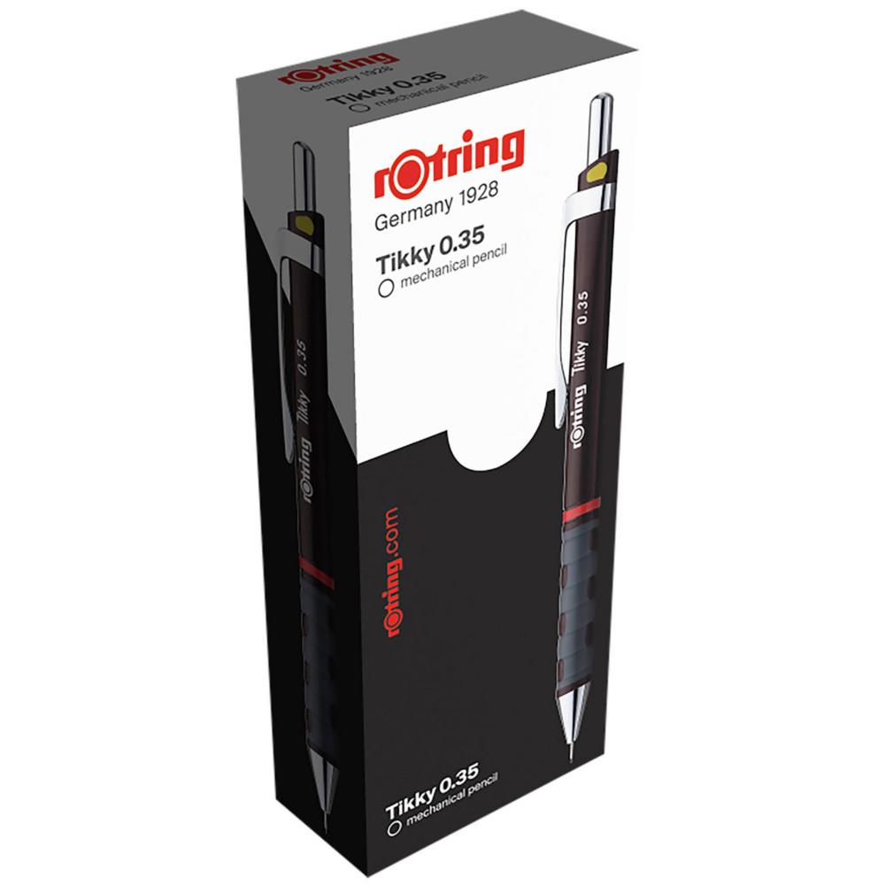 Portemine Tikky Rotring mine 0,35 mm rechargeable - Corps noir avec grip