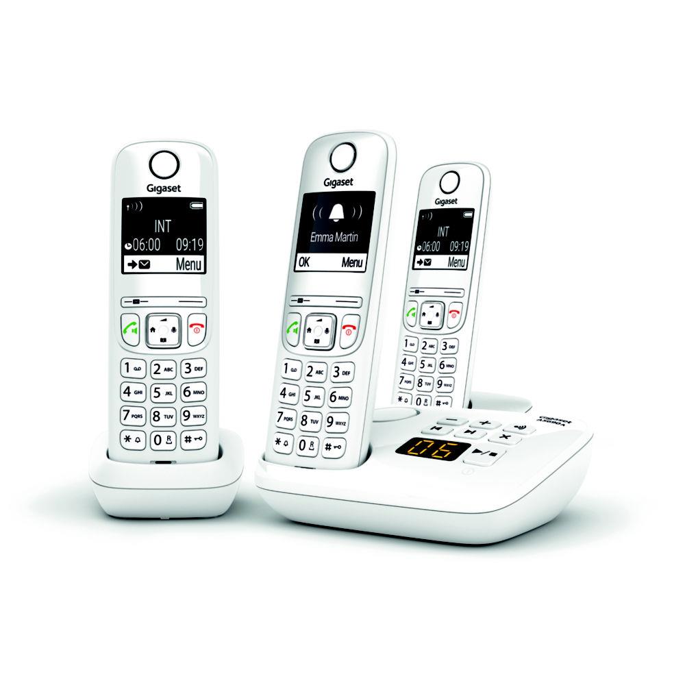 Tlphone sans fil AS690A Trio avec rpondeur Gigaset - blanc