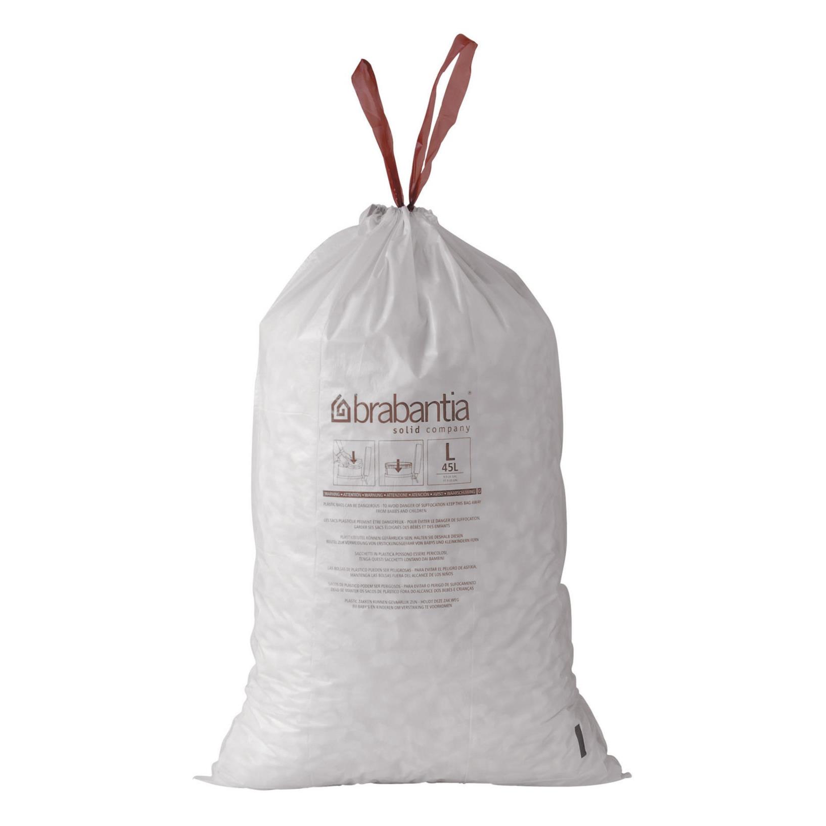 Sac poubelle - blanc - 10/12 L - rouleau de 20 sacs - rouleau de 20 sacs