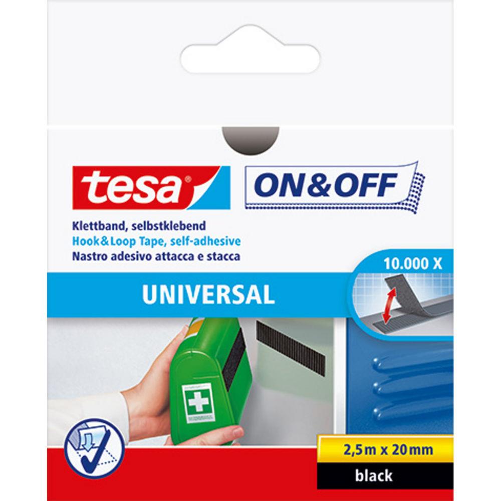 Bande auto-agrippante tesa On & Off 20 mm x 2,5 m - Blanc