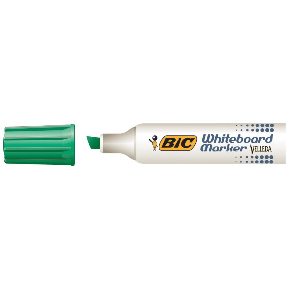 Bic Velleda 1781 - marqueur effacable  sec - corps mtal - pointe biseaute - vert