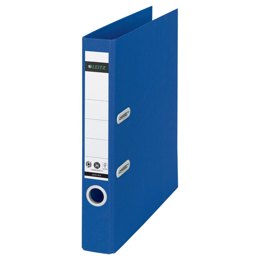 Classeur  levier A4 180 en carton 100% recycl et recyclable Leitz Recycle - Dos 5 cm - Bleu