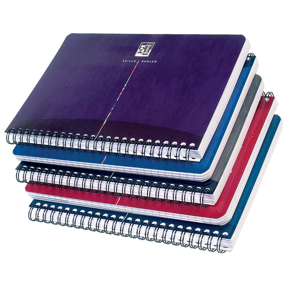 Carnet Oxford Office Essentials - A4 - double spirale - couverture souple - rglure seys - 100 pages - couleurs assorties - compatible SCRIBZEE - bloc 70 feuilles