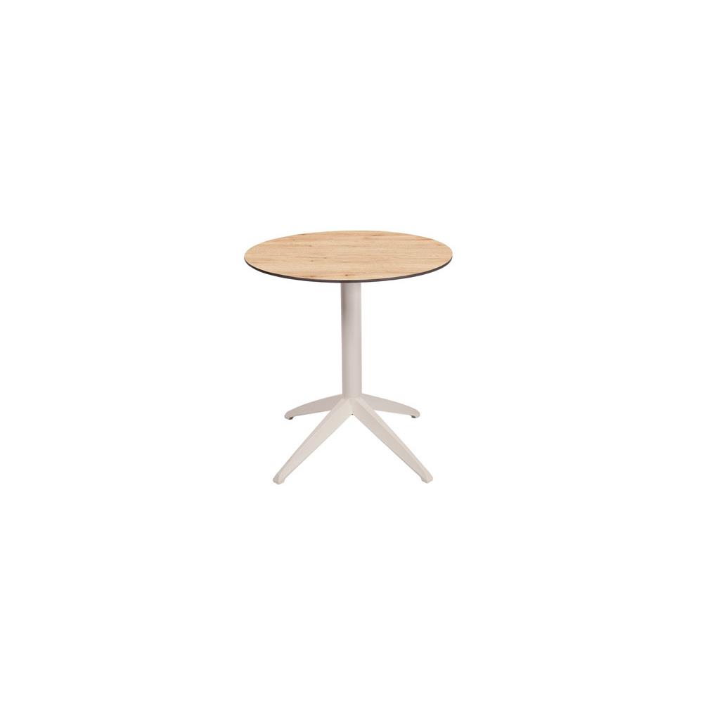 Table pliante Edison  plateau basculant ronde - 70 cm - en polypropylne usage extrieur - chne