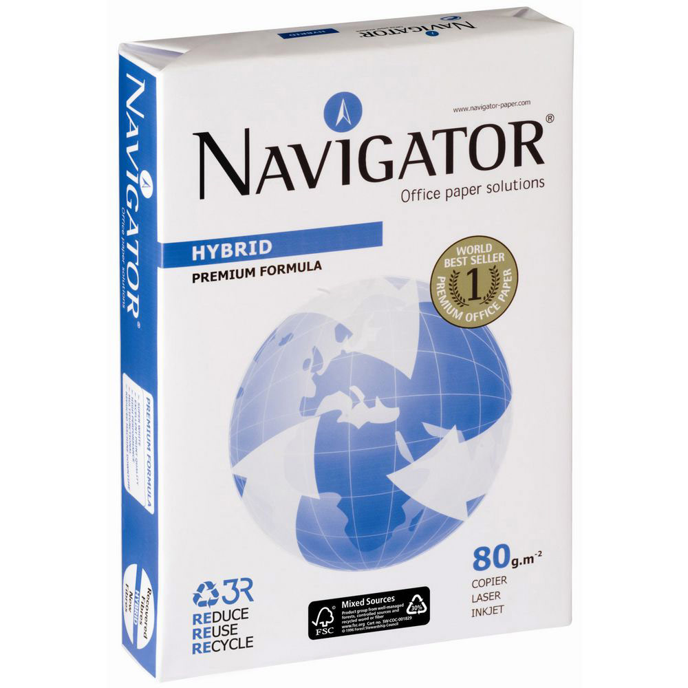 Papier A4 blanc 80g Hybrid  lot de 5 ramettes de 500 feuilles  boîte