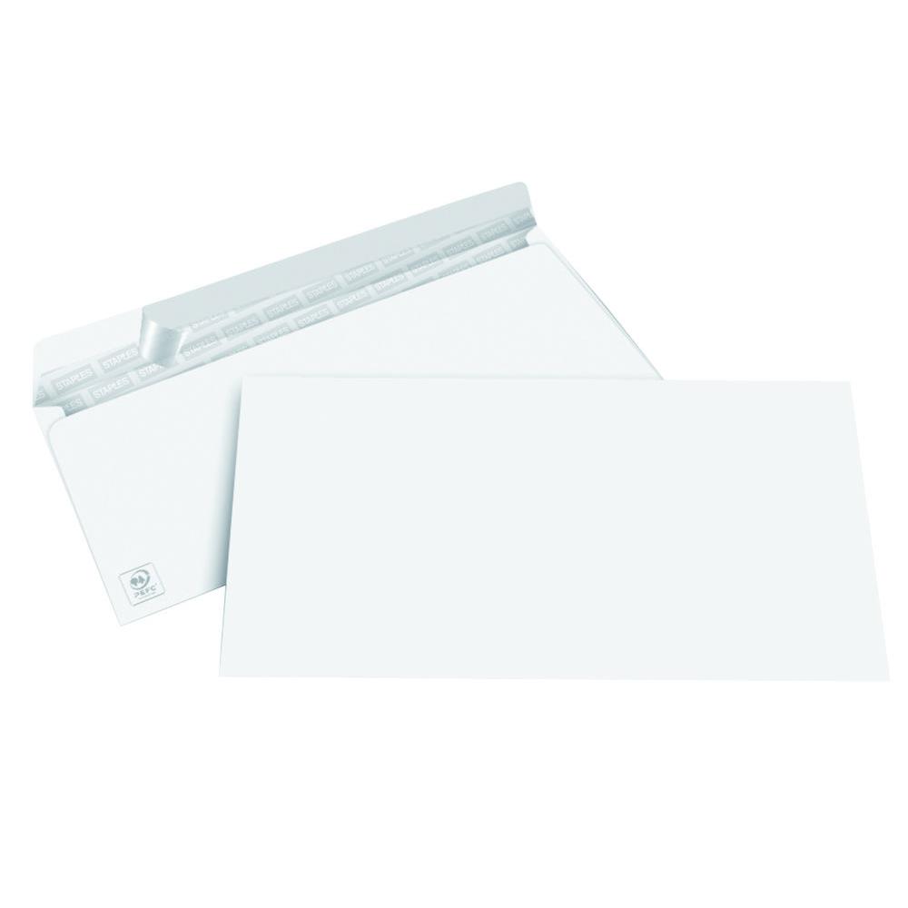 Enveloppes 110 x 220 mm 1er prix - blanches - autoadhsives - 80 g - bote de 500
