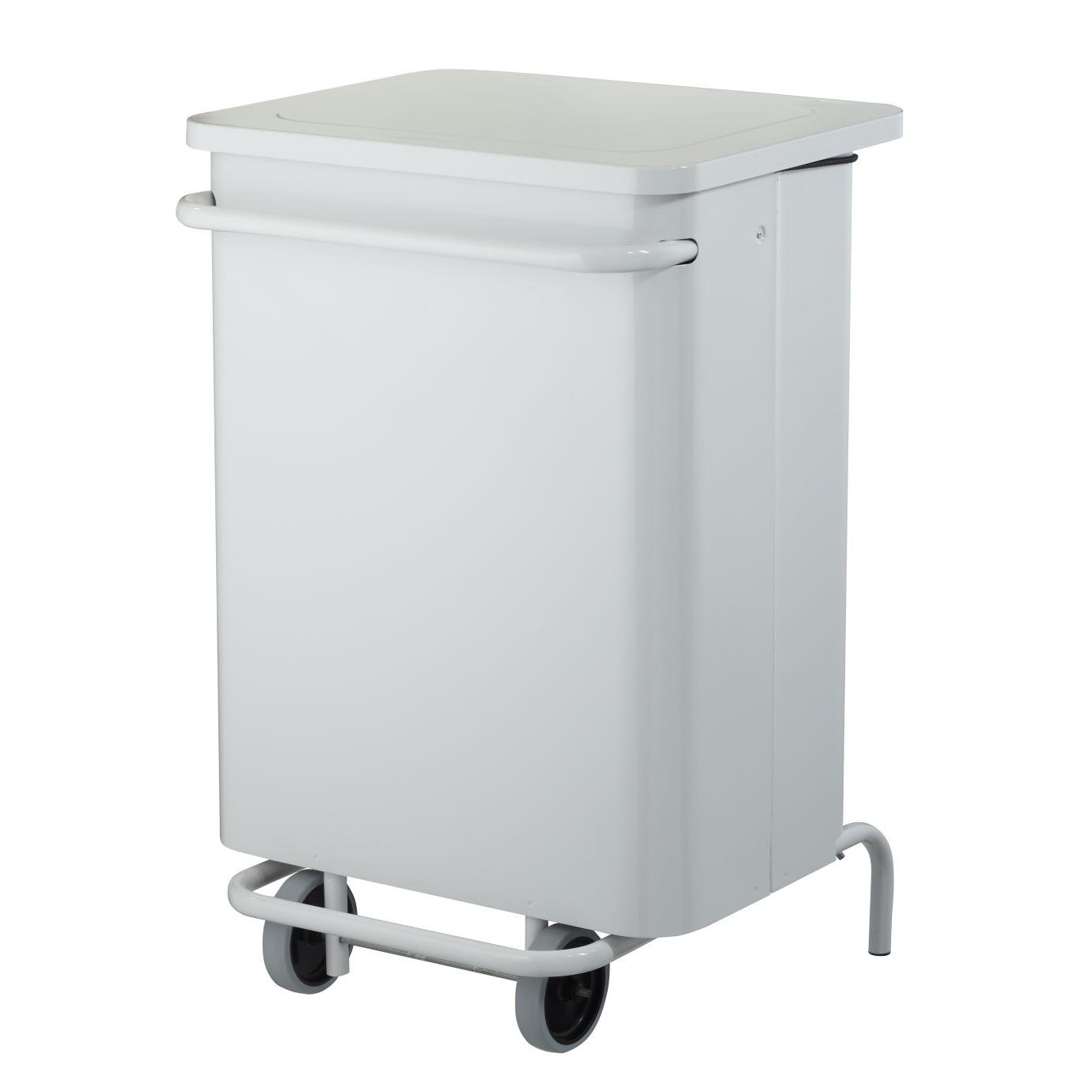 Poubelle  pdale mobile Collecroule Carne - 70 litres - blanc