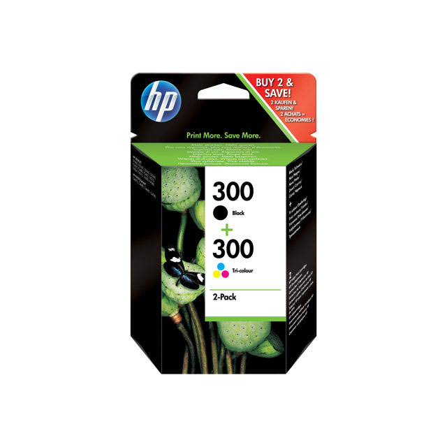 Cartouches pour imprimantes - Hp 300 pack de 2 cartouches d'encre noir/trois couleurs authentiques