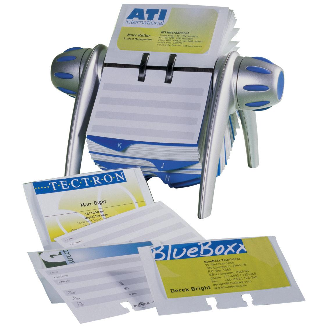 Fichier rotatif Visifix Flip - �quip� de 200 pochettes pour 400 cartes de visite - noir et gris
