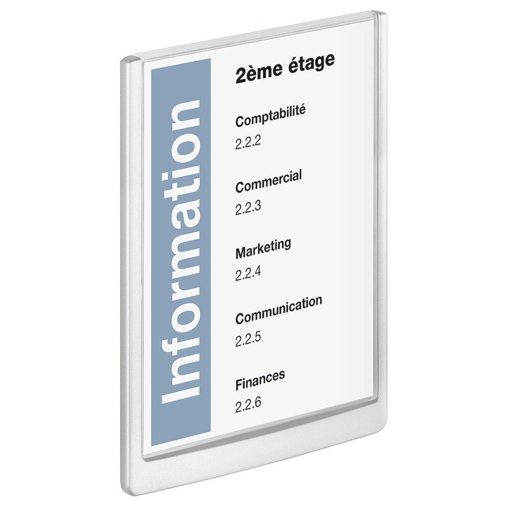 Plaque de porte Durable Click Sign - plastique - A4 - 210 x 297 mm - blanc