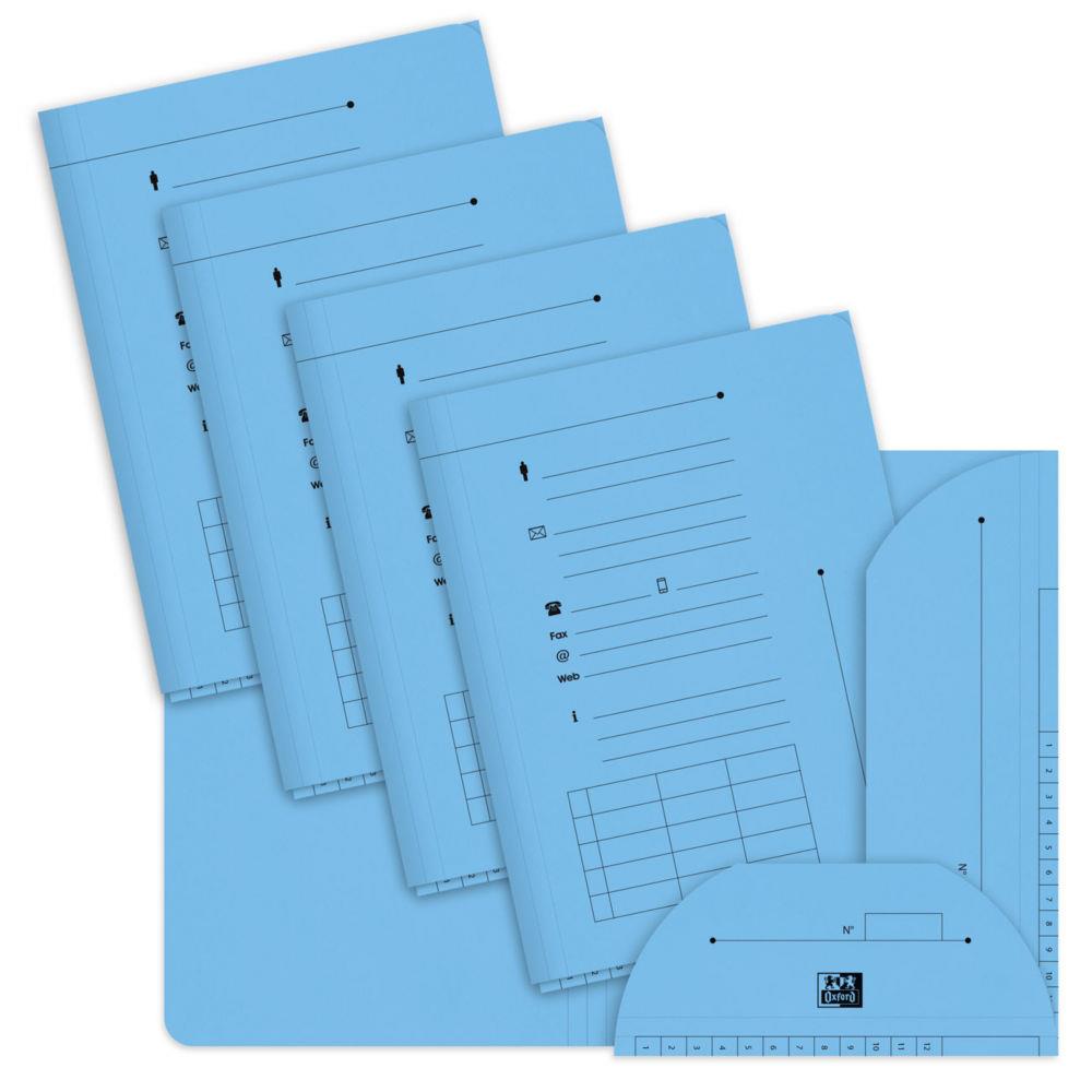 Chemise sous-dossier  2 rabats en carte - capacit 200 feuilles A4- bleu pastel - paquet 25 units