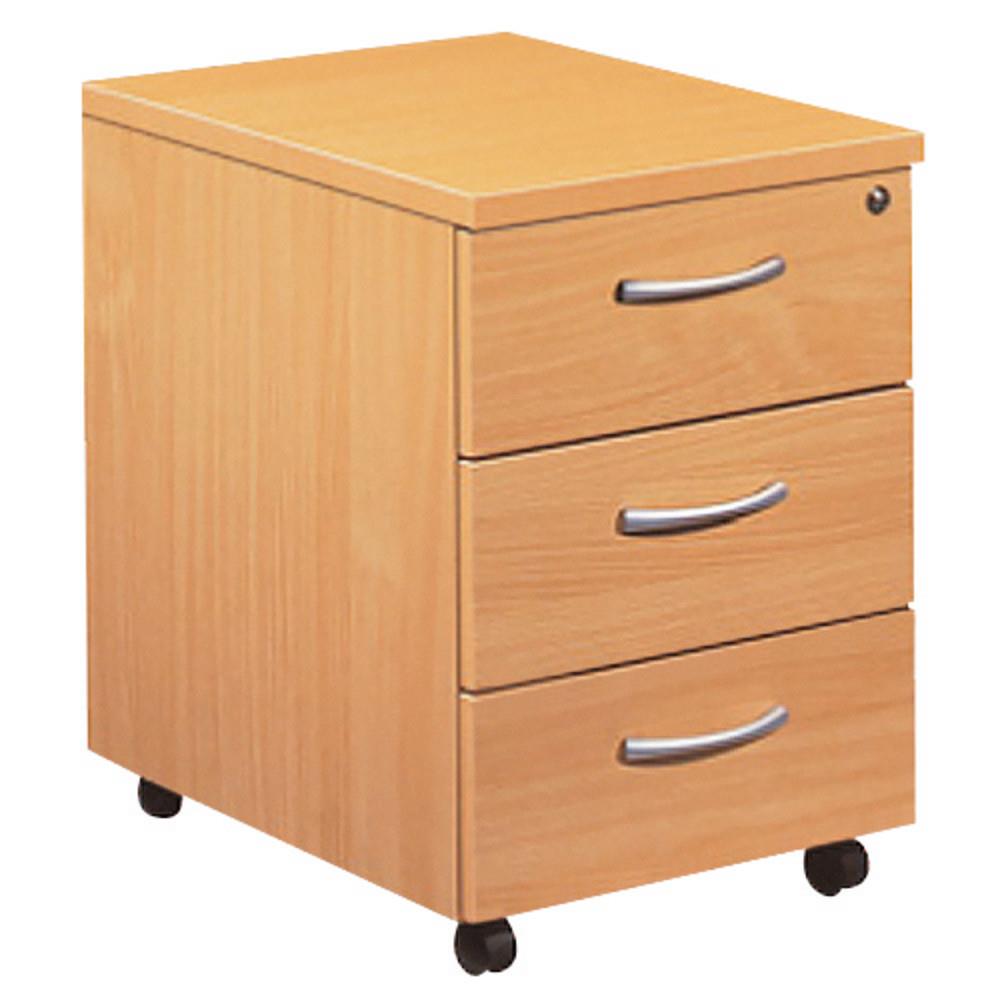 Caisson mobile mlamin E-link Direction - NF Environnement - 3 tiroirs - htre