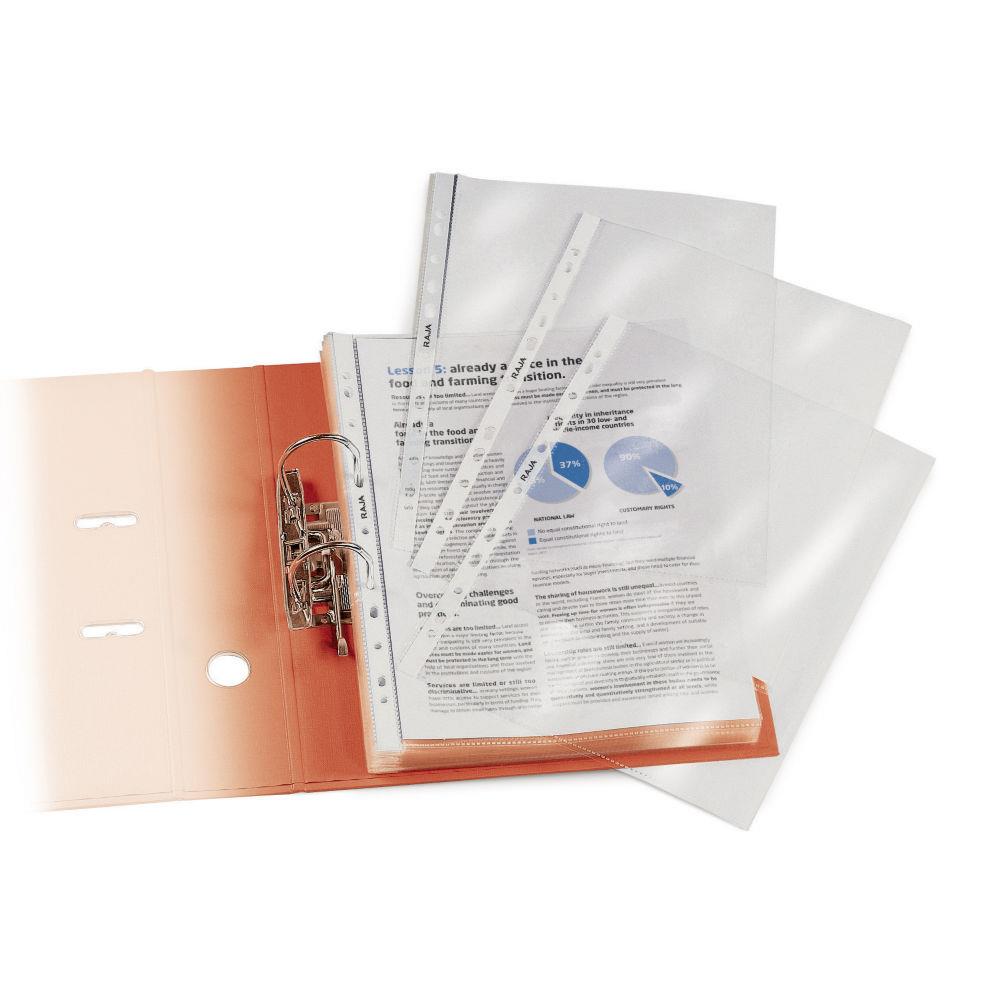Pochettes perfores 1er prix - polypropylne 4,5/100e grain - perforation 11 trous - sachet de 100