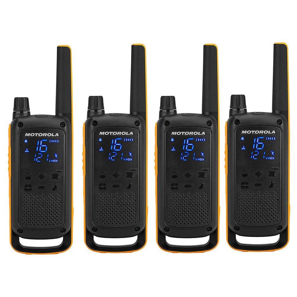 Motorola talkabout t82 extreme quad pack radio bidirectionnelle 16 canaux noir, orange