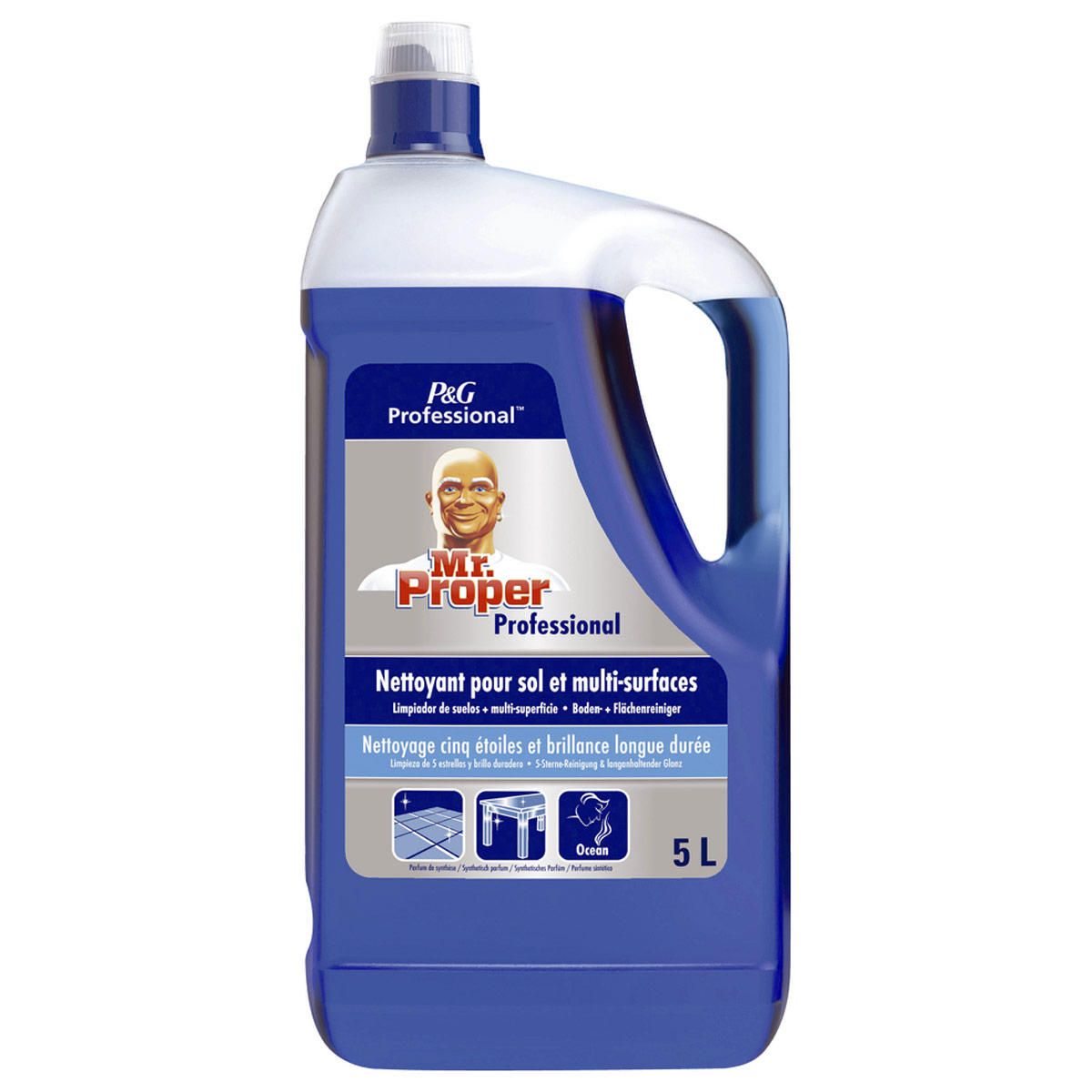 Nettoyant multi-usages Mr Proper - formule professionnelle - parfum fraicheur ocan - bidon de 5L