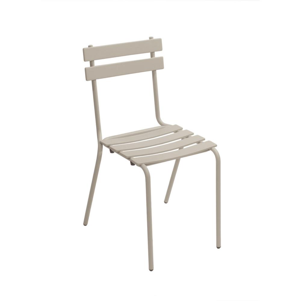 Chaise d'extrieur April en mtal sans accoudoir - Gris Argile