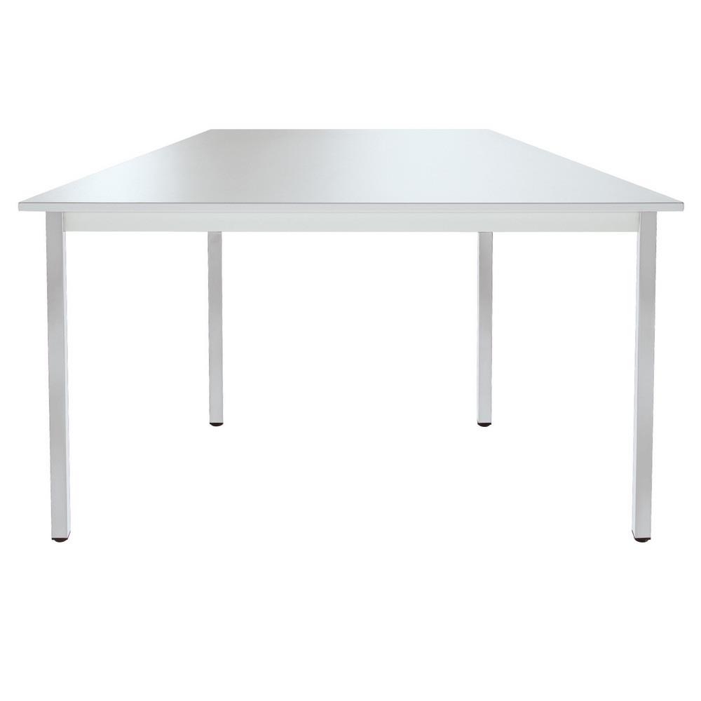 Table Modulaire Domino trap�ze - L 120 x P 60 cm - plateau gris - pieds gris