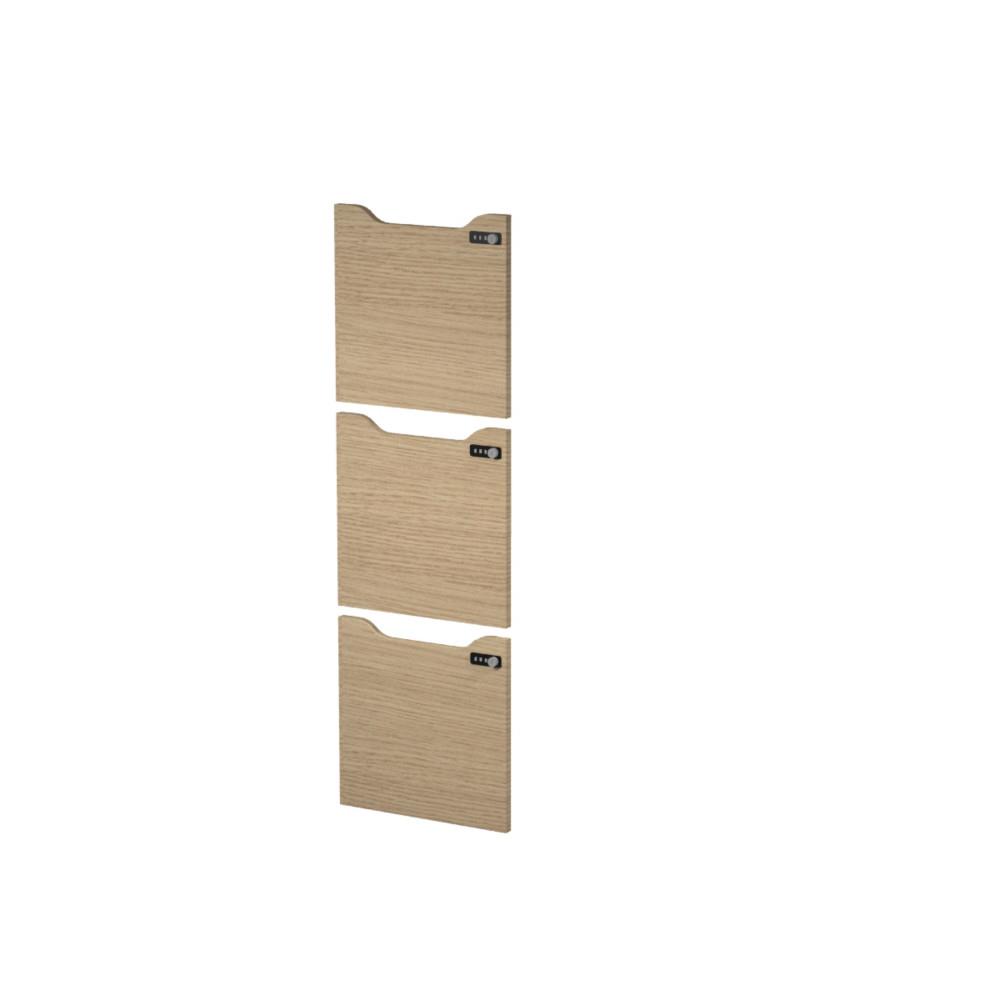Portes serrure � code - pour casier de bureau individuel Aenor - 3 cases - ch�ne - paquet de 3