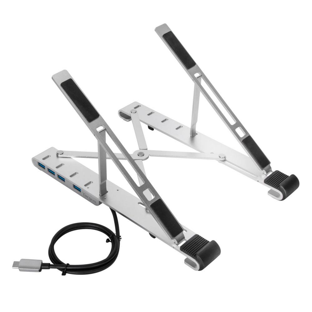 Support pour ordinateur portable avec concentrateur USB 4 ports Targus - Argent