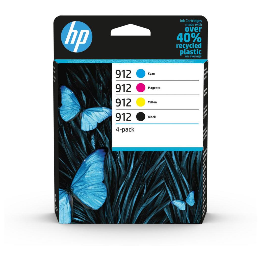 Cartouches pour imprimantes - Hp 912 pack de 4 cartouches d'encre noir/cyan/magenta/jaune authentiques