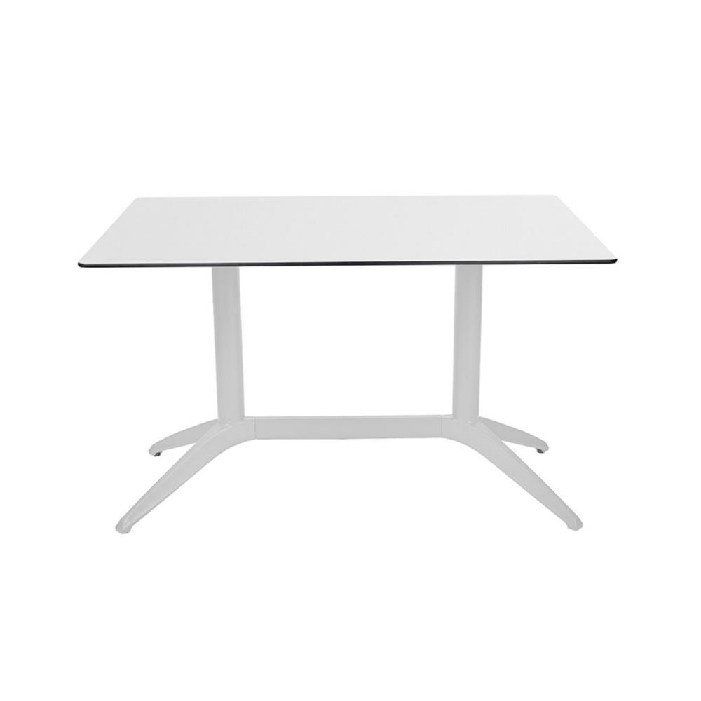 Table fixe Edison Duo 120 x 80 cm Polypropylne usage extrieur - Plateau Blanc,pitement Blanc