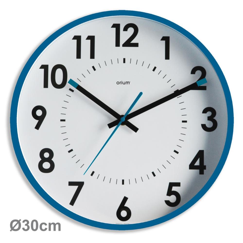 Horloge analogique murale silencieuse  quartz Abylis Orium - diamtre 30 cm - bleu