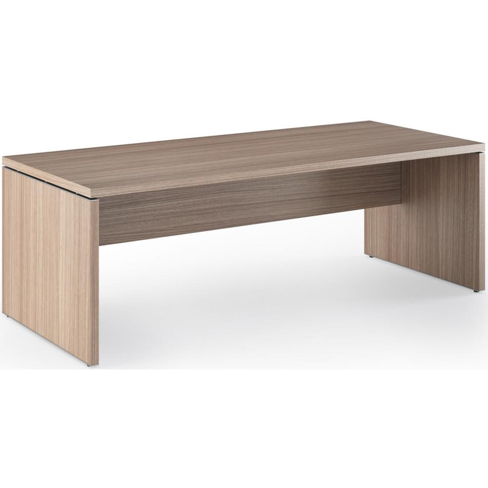 Bureau droit �cho L180 x P90 cm pieds panneaux - Noyer