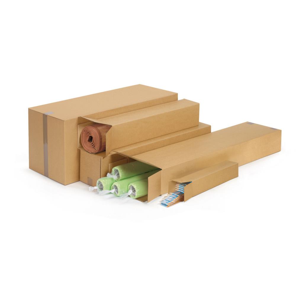 Caisse longue RAJA en carton brun - L.50 x l.10 x H.10 cm - Lot de 15