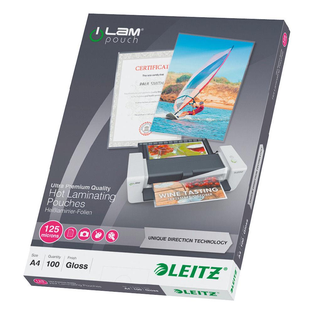 Pochette de plastification Leitz A4 UDT - transparente - 125  - paquet 100 units