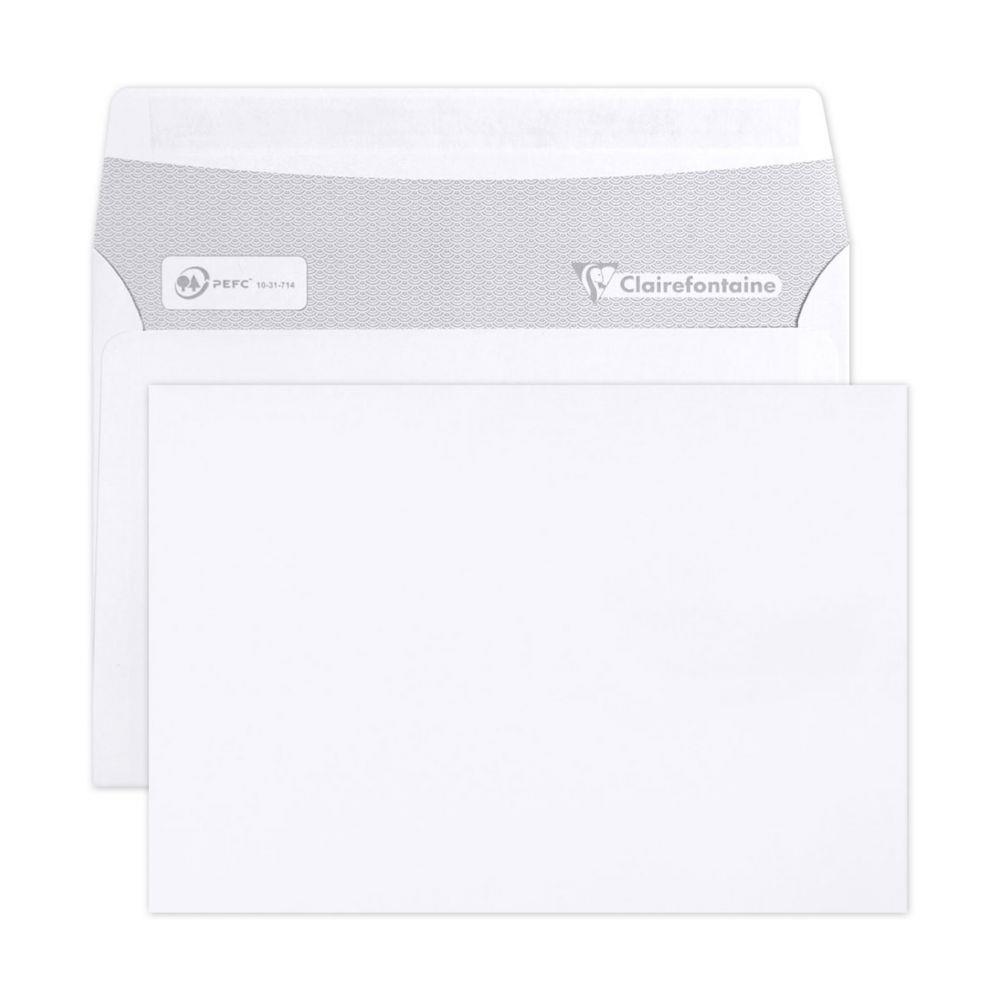 Enveloppe extra blanche C6 Clairalfa 114 x 162 mm 80g - sans fentre bande autoadhsive - bote 500 units