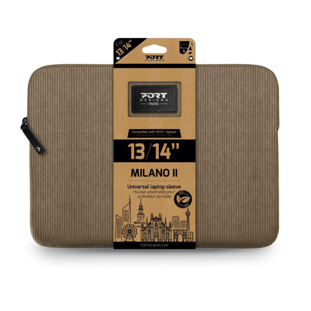 Housse PC Port Designs Milano II Eco 13 / 14" DESERT BROWN - Velour Marron