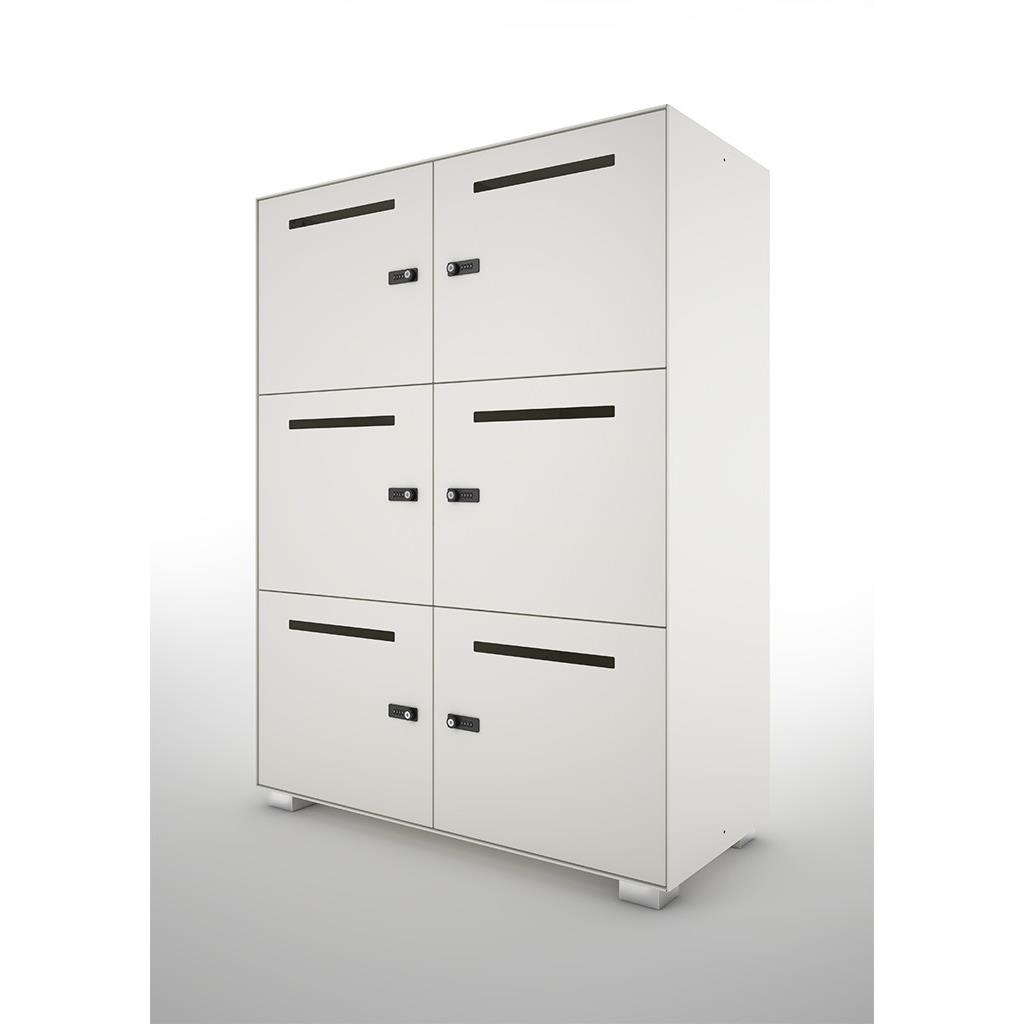 Casiers vestaires m�tal Primo Locker Module de 6 cases - Blanc