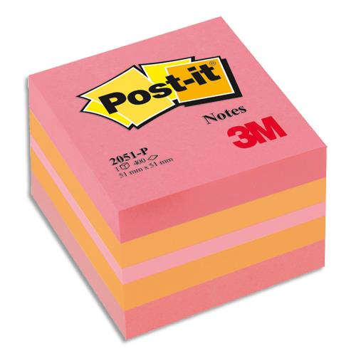 Cube Post- it  - 400 feuilles - 51 x 51 mm - rose non